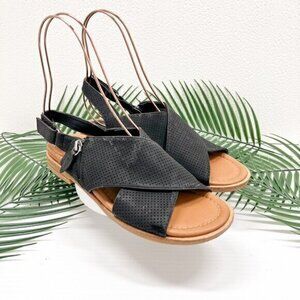 EuroSoft by Sofft Women's Darla Crisscross Slingback Sandals Black Size 7.5M